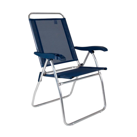 Silla Reclinable Mor Boreal De Aluminio C/Portavasos Azul
