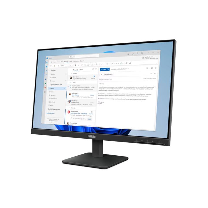 Monitor Lenovo 24 S24-4E VGA HDMI Negro - Vista 3