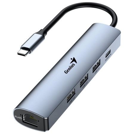 Hub USB-C Genius UH-545 con Ethernet Gigabit
