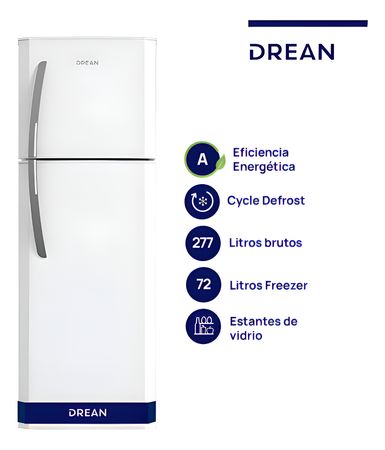 Heladera Con Freezer Cíclica 277 L Blanca Drean - Hdr280f50b