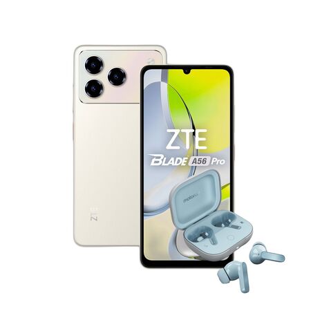 Combo ZTE A56 Pro 4+128GB Gold + Moto Buds Guitar Illusion Blue