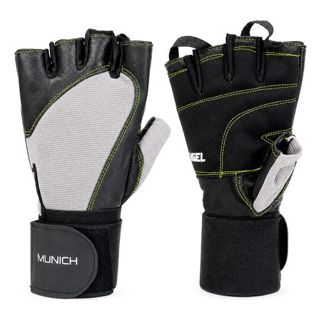 Guante Munich Craster Cuero Vacuno Fitness Gym Entrenamiento Amarillo Lisa Xl
