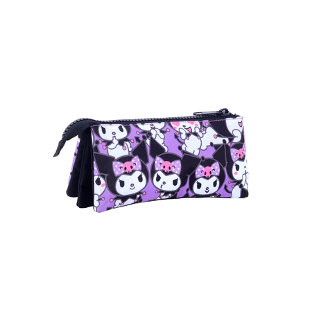 Portalápices Triple Kuromi Caritas – Cartuchera Escolar de 3 Compartimentos