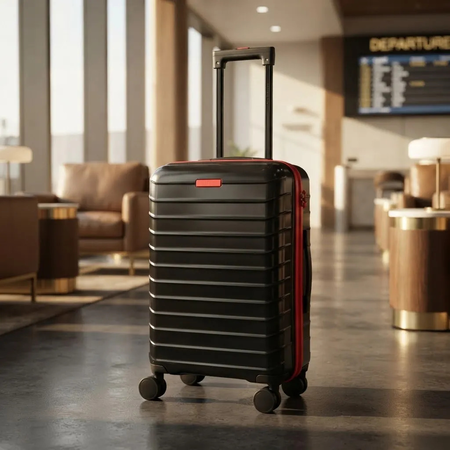 Valija Wanderlust 20 Pulgadas Expandible Negro Y Rojo 48065