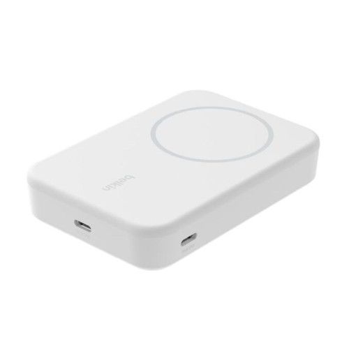 Batería externa magnetica Belkin 10.000 mAh Stand Qi2 15W Blanco - Vista 3