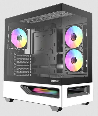 Gabinete Gamer Raidmax Hurrikan H200 White/Black ARGB Control Hub PWM E-atx