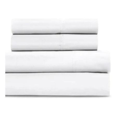 Juego De Sabanas Cannon 2plazas 1/2 Blanco 200h 100% Algodon Blanco