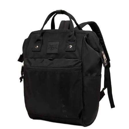 Mochila Negra Everlast Mujer Boca de Pez Nylon Satinado Urbana Moda 22583