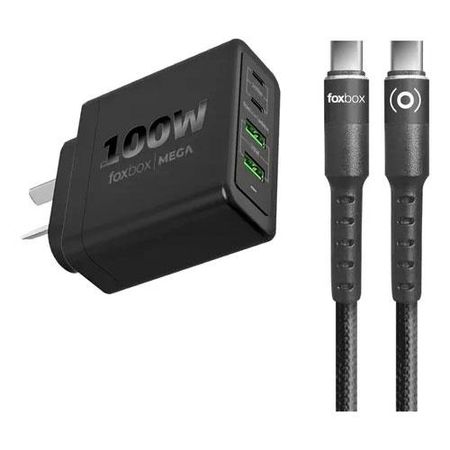 Cargador de Pared Foxbox Mega 100 w Negro