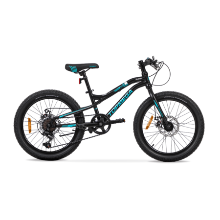 Bicicleta Infantil TopMega Slider Talle Único R20 7V Negro/Celeste Disco Mec.