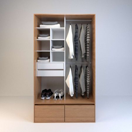 Vestidor 1,20m Alto 2 Cajones 2 Zapateros Olmo F. Everest Tables