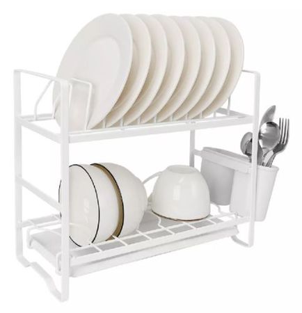 Secaplatos escurridor CHICO Hudson 2 pisos acero BLANCO