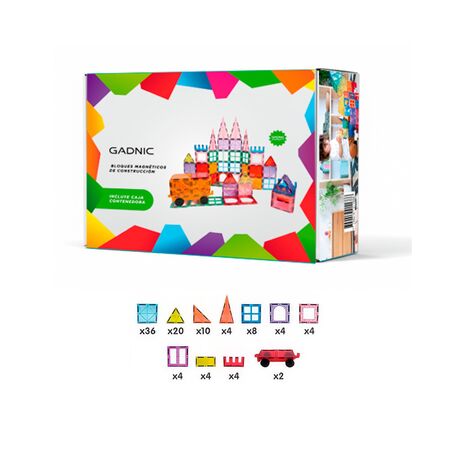 Juegos Magnéticos Gadnic Bloques De Construcción Para Niños 100 Piezas 