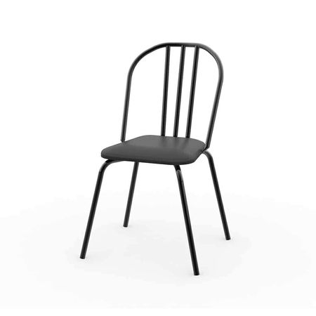 Silla Estilo Industrial de Cao Negro Tapizado Brooklyn