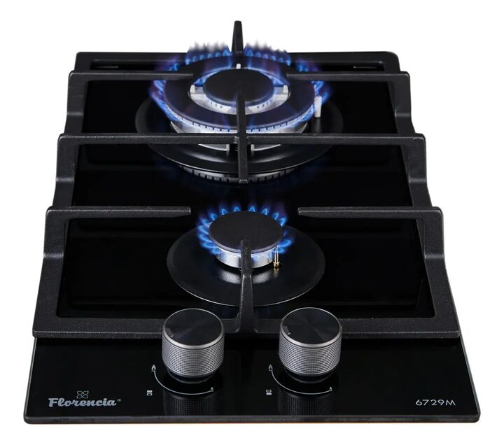 Anafe A Gas Florencia 2 Hornallas Vidrio Negro 6729m - Vista 2