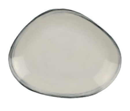 Set 6 Plato Playo 30 Cm Porcelana Kutahya Irregular Frame Blanco Frame Irregular