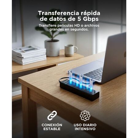 Hub Multipuerto Gadnic USB 7 Puertos Alta Velocidad 