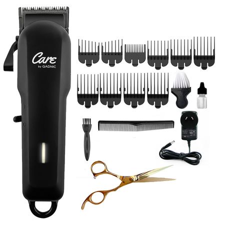 Kit de Peluquería Gadnic Tijera profesional 6,5" Gold 22K + Cortadora de Pelo Recargable CARE
