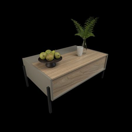 Mesa De Centro Con Puerta Gris C. Olmo F. Tables