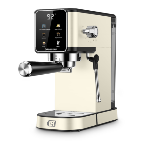 Cafetera Expresso Lusqtoff 20 Bares con vaporizador de leche y adaptador de capsula