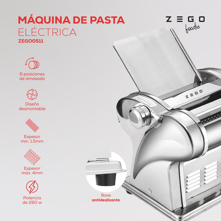 Máquina De Pastas Profesional Zego Acero Inox Eléctrica - Vista 3