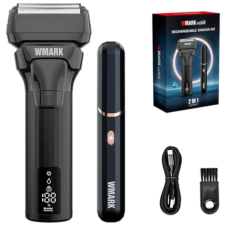 Kit De Afeitadora 2 En 1 y Trimmer Para Nariz / Oido Wmark