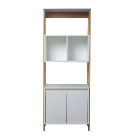 MODULO BIBLIOTECA CALABRIA 2 PUERTAS HICKORY BLANCO