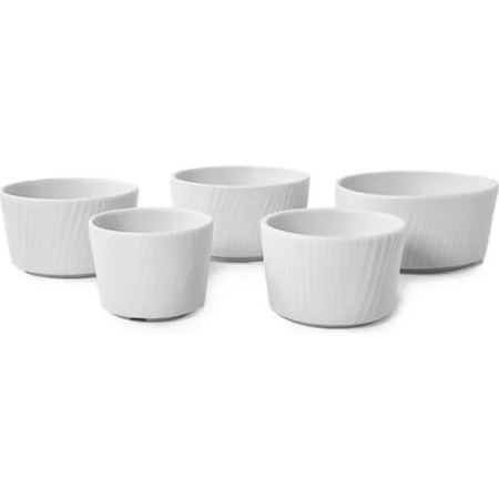 Set X 5 Cazuelas Dip Pote Apilable Porcelana Germer Dunas Blanco