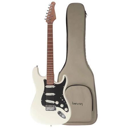 Benson HD 901 OWT BKPG. Guitarra eléctrica Strato SSS. Olympic White con Wilkinson