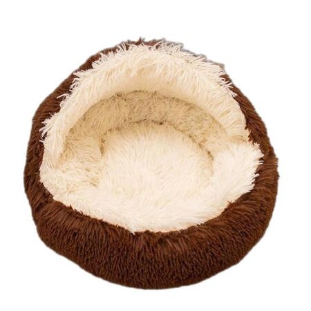 Cama Cucha  Para Mascotas Redonda Suave Talle S Proline Color Marron 40X40 Cm CYCPR114