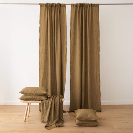 Cortina Gasa Premium dos paños - Cubre 2,80x2,10 mts Ocre