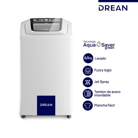 LAVARROPAS DREAN NEO FUZZY BLANCO 6.5KG BLANCO (LPDR0680TB0)