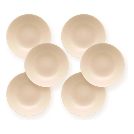 Set X6 Plato Hondo 20 Cm Ceramica Oxford Vajilla Redondo Meringue Unni