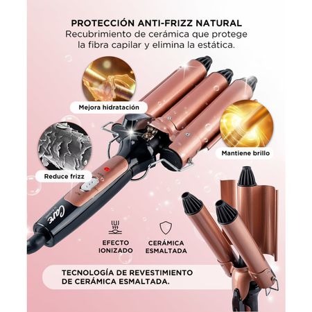 Buclera de Pelo Gadnic B3000 Rizador 3 Tubos 25 mm 150W 180 210 C