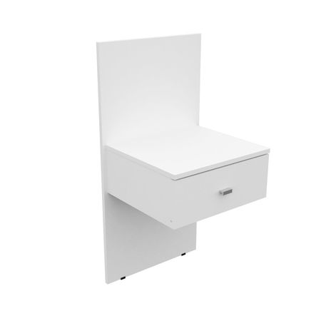 MESA DE LUZ MOSCONI FLOTANTE CON PANEL MESITA DORMITORIO MELAMINA 56664 COLOR BLANCO