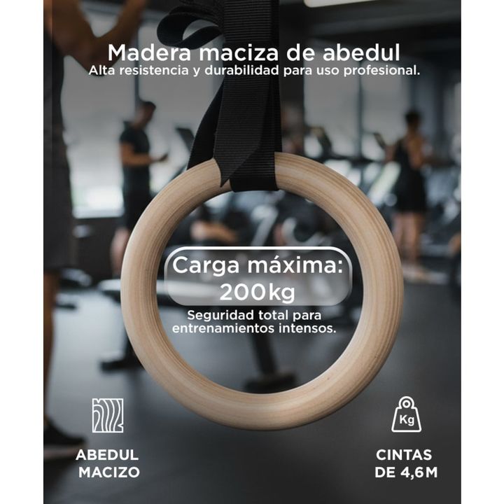Anillas De Madera Gadnic Gimnasia Calistenia - Vista 3