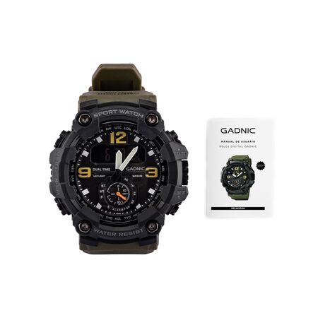 Reloj Digital Gadnic RM80F23 Hombres Sumergible Alarma Cronometro Display LED