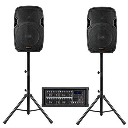 SISTEMA DE SONIDO ROSS PP 2915 8F 2X15  CONSOLA 8 CAN