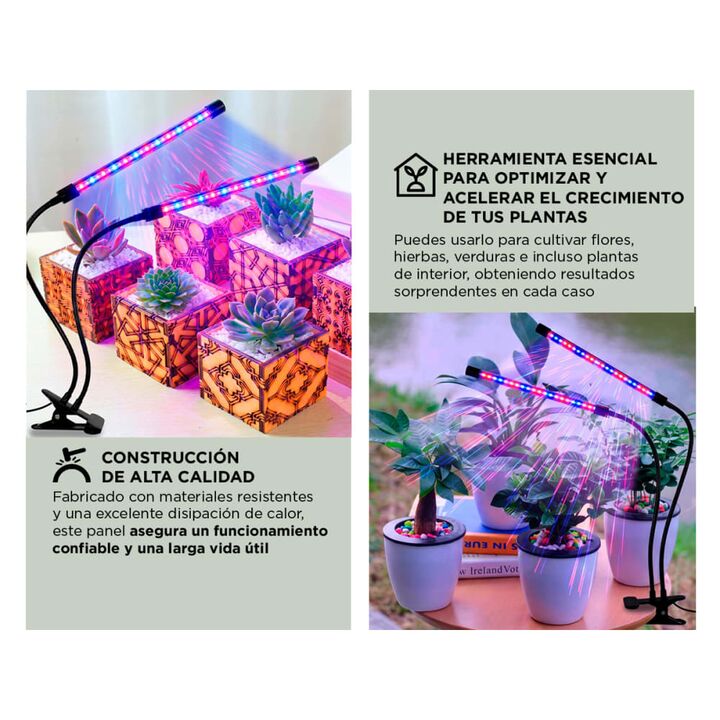 Luz Led Cultivo Indoor Gadnic GROW3 Espectro Completo Rojo y Blanco - Vista 4