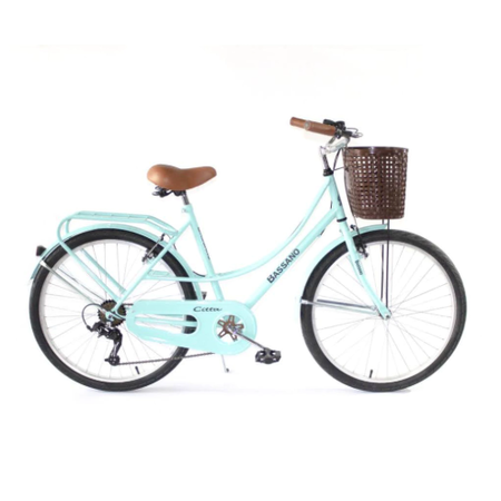 Bicicleta Bassano Florencia Vintage Retro Dama 7 Vel R26 Verde