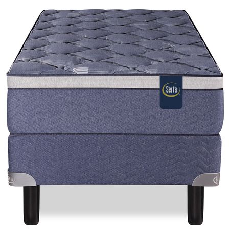 Colchon y Sommier Serta Kentucky 1 Plaza y Media 100x190 De Espuma Alta Densidad Pillow Suave