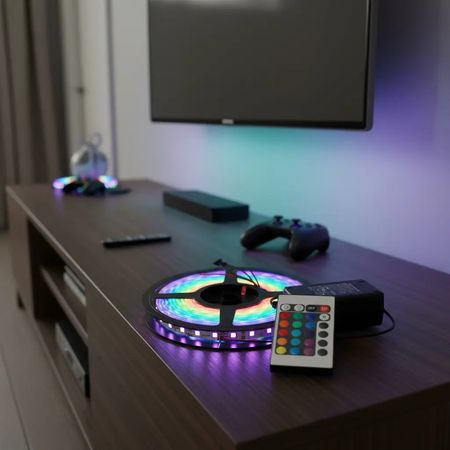 Tira Led 5050 Rgb Control Remoto Exterior 5 Mts