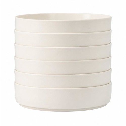 Set 6 Bowl Porcelana Carol 16 cm Línea Plana Blanco - Vista 1