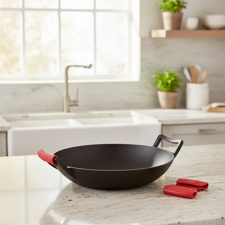 Wok De Fundición 36 Cm Con Asa Kamado Argentino Parrilla - Vista 3