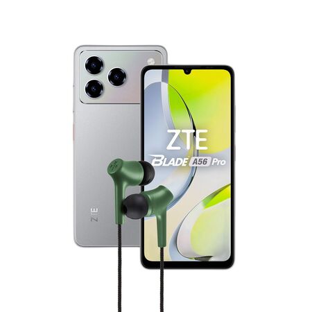 CELULAR ZTE A56 PRO GREY 4+8gb 128gb ANDROID 15 + Auriculares HUNE con Microfono Tipo C - Bosque-#COMBO#-