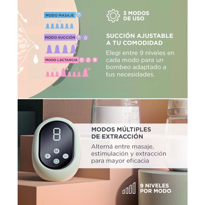 Sacaleche Eléctrico Gadnic Control Botón RH-289 Extractor Portátil - Vista 3