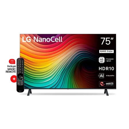 Smart Tv 4K Lg 75" 75NANO80TSA Nano Cell Alpha 5 con IA