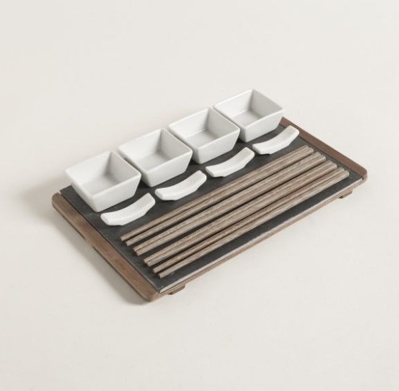 SET DE SUSHI PARA 4 ACACIA Y LAJA 30X20 CM - Vista 2