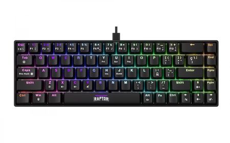 Teclado Raptor Fireclaw M68 Mecanico Retroiluminado Switch Red Outemu
