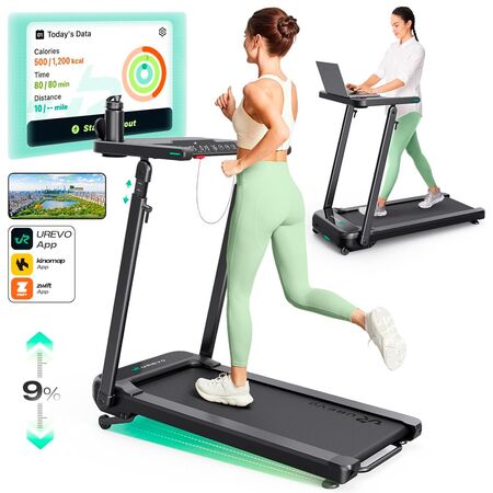 Cinta Para Correr Inteligente UREVO Foldi 3S Con Escritorio Ajustable Inclinación 9% App